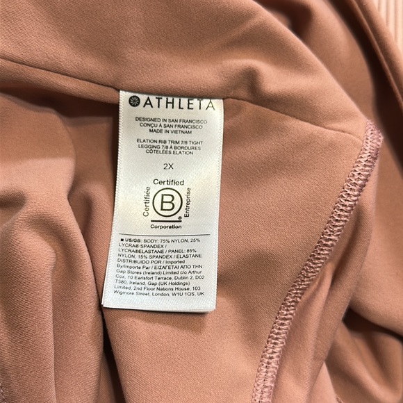 NWT! Athleta Elation Rib Trim 7/8 tight. Plus size 2x (20/22). Palermo pink - Picture 12 of 14